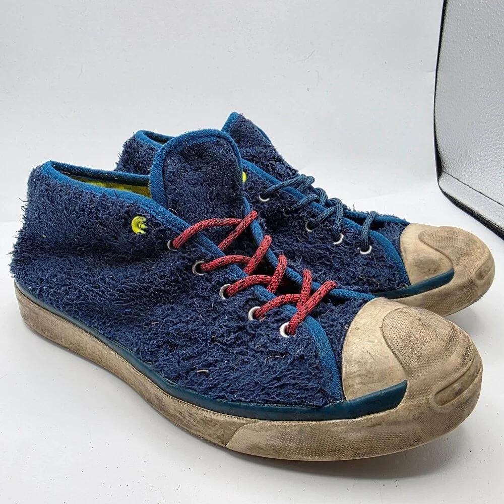 Converse Jack Purcell Mid Retro Sherpa Womens Size 8.5 Blue Sneaker Shoes Casual